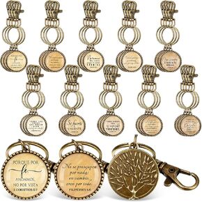 30 Pcs Father's Day Christian Gift Spanish Bible Verse Keychain Scripture Quote Inspirational Gifts for Man