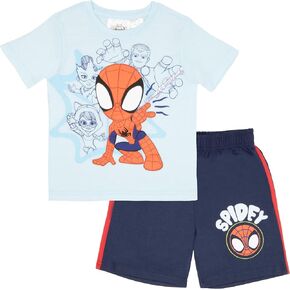 Isaac Morris Limited Spidey and His Amazing Friends Boys 2-Piece Set, Short Sleeve T-Shirt and Shorts Outfit Bundle for Kids