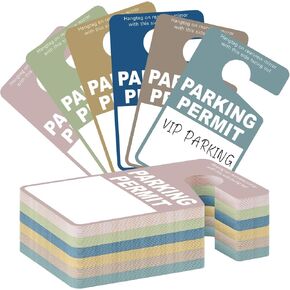120 Pcs Parking Permit Hang Tags 3 x 5 Inch Colorful Plastic Temporary Parking Placards Hanging Passes for Car Rear View Mirror for Rental Business Lot (Morandi Color)