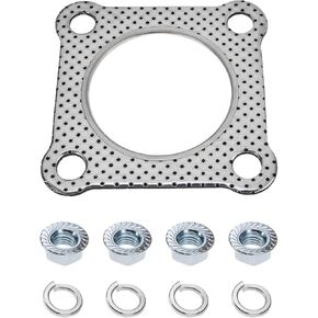 SING F LTD 1 Set of Car Exhaust Pipe Gasket Muffler Sealing Gasket 94x94mm with Washers M10 Nuts Compatible with Audi Compatible with Seat Compatible with Skoda Compatible with Volkswagen