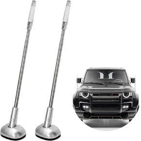 2 PCS Car Bumper Corner Antenna, Adjustable Parking Assist Telescopic Antenna, Expandable Flag Pole Bumper Guard, Car Accessory (Black)