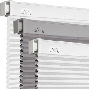 Grandekor No Tools No Drill Cordless Cellular Shades,35" W x 64" H,Blackout Honeycomb Blinds for Indoor Windows,UV Protection Privacy No Drill Blinds for Home,Door,White