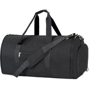 OTraki Carry On Garment Bag with Shoe Pouch for Travel, Convertible Garment Duffle Bag Suit Bags for Men Women,45L 2 in 1 Hanging Suitcase Suit Dress Travel Bags, Black