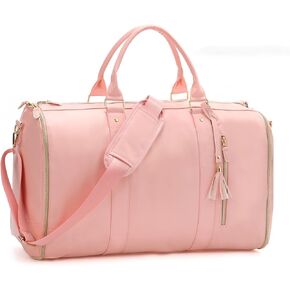 Valleycomfy Convertible Garment Bags for Women,Carry On Garment Bag,Hanging Suitcase Dress Suit for Women,Pink