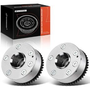 A-Premium 2PCS Intake and Exhaust Engine Variable Valve Timing (VVT) Sprocket Gear Camshaft Adjuster Phaser Compatible with Nissan Altima 2013-2018, Rogue 2014-2020, 2.5L