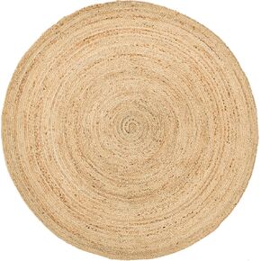 Homemonde 6ft Round Round Natural Jute Bruc - Décor Home Home Rustic Rustic Rufficed Rustage Rustage Ruffic