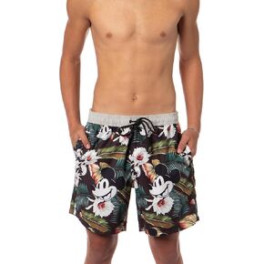 Neff Disney Men's Mickey Mouse Floral Daily Hot Tub Board Shorts for Swimming (Medium) Multicoloured