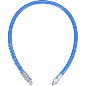 HARFINGTON Grease Gun Hose 23.6" 10000 PSI Spring Flex High Pressure Quick Release Grease Replacement with Coupler 1/8" NPT Threads for Grease Gun, Blue