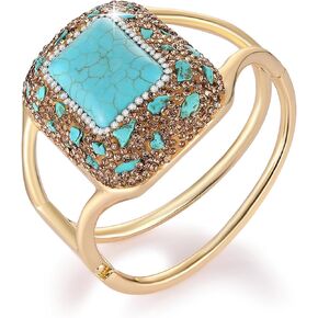 Hzman chunky fraceoise cuff bracelets for women gold plated retro regelege bracelet wide wide open المفصل المفصلي المفصلي المجوهرات المجوهرات