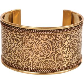 Touchstone Indian Bollywood Handcrafted Slip In Easy To Wear Stylish Wrist Enhancer Designer Broad Jewelry Cuff Bracelet For Women and Men.