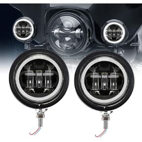 Sktyants 4.5 بوصة LED LED LED FOG FOG مع دلو الإسكان DRL هالة هالة بقعة تمرير مصباح الضوء لجولة Electra Glide (أسود)
