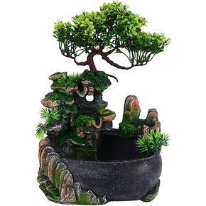 TOPINCN Rockery Stream Tabletop Fountain, Zen Meditation Indoor Waterfall Feature with Automatic Pump and Switch, Desktop Fountain for Home Office Bedroom Decoration