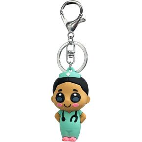 Nurse Keychain – Adorable Mint-Green Scrubs & Stethoscope Design – Gift for Hardworking Nurses – Fun Accessory for Bags, Keys, Backpacks, and More!