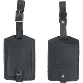 Toprank Leather Genuine Luggage Tags – Durable Leather Bag Tags for Travel, Baggage & Accessories (Camel)