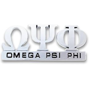 Omega Psi Phi Chrome Cut Out Car Tag