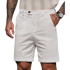 Mens Slim Fit Shorts 6 Inch Cotton Casual Chino with Pocket Vacation Summer Short Pants (S-XXL)