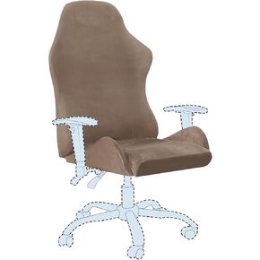 H.VERSAILTEX Velvet Gaming Chair Covers Stretch Computer Chair Cover Office Chair slipcovers Desk Chair Covers Reclining Racing Gamer Chair Protector Armchair Covers Without Chair 2 Piece，Black