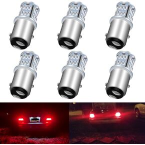 UNXMRFF Upgraded 2357 1157 LED Bulb Red for Brake Lights Tail Lights Super Bright 2057 2057A 7528 BAY15D LED Bulbs Replacement for Stop/Brake/Signal Lights, Pack of 6