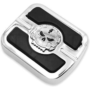 HTTMT MT216-088- Chrome Skull Small Brake Pedal Pad Compatible with Night Train Springer Softail Custom FXSTC