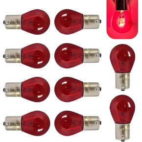 10 PCS 1156 Turn Signal Light, P21 W 1141 S25 12 V 21 W BA15S High Brightness Halogen Bulb, Quartz Glass Waterproof Indicator Bulb Replacement, for Most Cars Trucks Motorcycles (White)