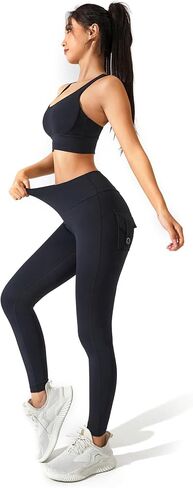 Women's Legging Pants,High-Waisted Leggings, Soft Opaque Skinny Belly Control Pants Running, Cycling, Yoga Pockets in Saudi Arabia