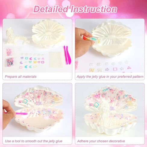 YUE MOTION 3D Printed Mermaid in a Shell - DIY Craft Kit for Kids, Creative Handmade Toy, Decorative Ornament, Parent-Child Activity, Creative Gift for Girls & Boys (Pearl White) in Kuwait