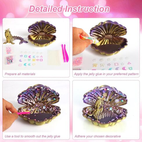 YUE MOTION 3D Printed Mermaid in a Shell - DIY Craft Kit for Kids, Creative Handmade Toy, Decorative Ornament, Parent-Child Activity, Creative Gift for Girls & Boys (Pearl White) in Kuwait