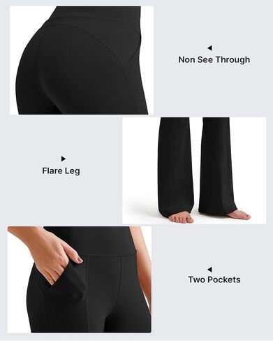 G4Free BareFeel Flare Yoga Pants Women High Waisted Flared Leggings with Pockets Casual Bootcut Pants Petite/Regular/Tall in Kuwait