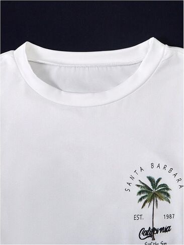 Boy's Tropical Graphic Tees Crewneck Short Sleeve Casual T Shirt Summer Tops in Saudi Arabia
