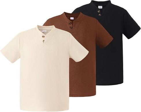 Boys T-Shirt Summer Clothes Youth Teen Kids Short Sleeve Tees Shirt Casual Athletic Tops 3 Pack Outfits 9-15 Years in Kuwait