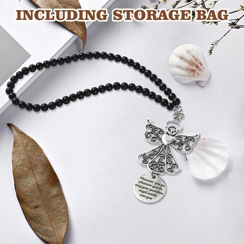 Angel Wings Hanging Ornaments for Car Rear View Mirror, Metal Guardian Angel Wings Car Charm Pendant Rear View Mirror Hanger Decor for Lover Family Christian Gifts in Kuwait