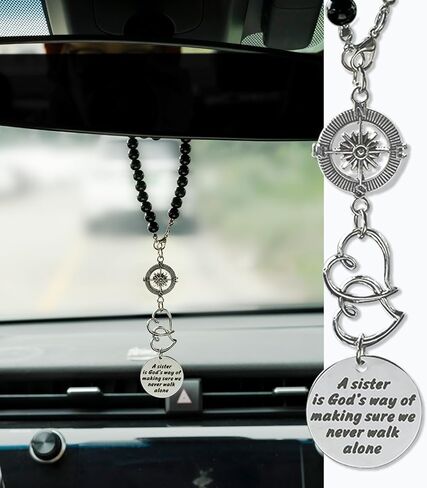 Angel Wings Hanging Ornaments for Car Rear View Mirror, Metal Guardian Angel Wings Car Charm Pendant Rear View Mirror Hanger Decor for Lover Family Christian Gifts in Kuwait