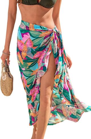 Cupshe Women's Sarong Cover Up Chiffon Swimwear Wrap Skirt Self Tie Tie Coffle Beach Ups in Kuwait
