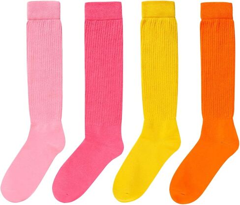 Zmart Slouch Scrunch Screrch for Women - Sknee Tube Socks for 80s ، 90s ، 3-4 Pairs ، in Kuwait