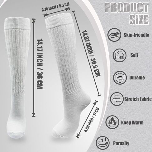 2 Pairs White Slouch Socks with 21 Pcs Sock Charms Pins Jewelry for DIY Socks Shoes Hat Clothing Accessories (White) in Saudi Arabia