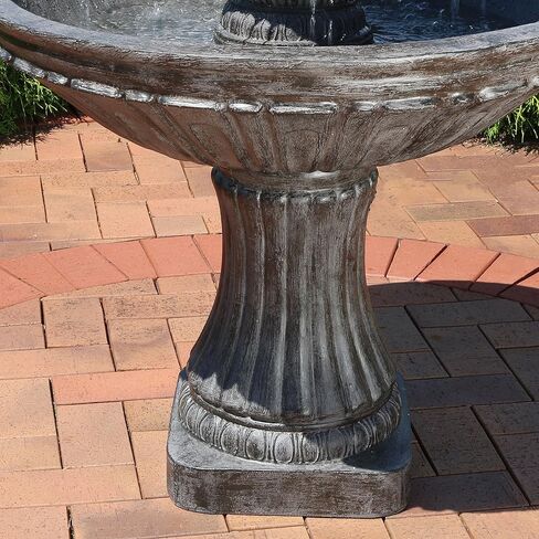 Sunnydaze Classic Designer 55-Inch 3-Tier Polystone Outdoor Water Fountain - Electric Submersible Pump - Light Brown in Saudi Arabia