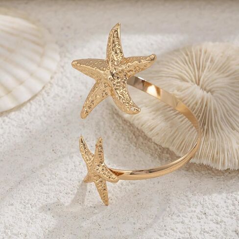 Upper Arm Bracelet Cuff Jewelry for Women Gold Arm Cuff Adjustable Flower Starfish Armband Statement Party Jewelry in Saudi Arabia