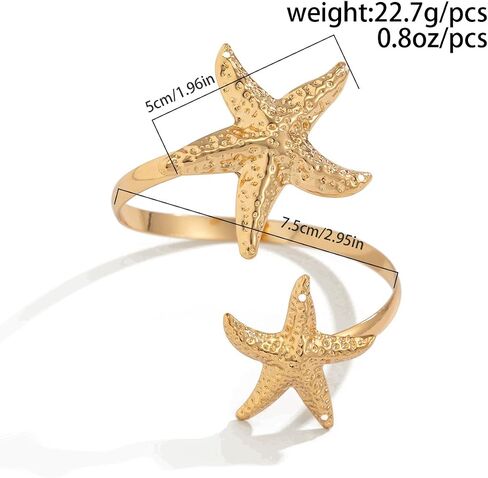 Upper Arm Bracelet Cuff Jewelry for Women Gold Arm Cuff Adjustable Flower Starfish Armband Statement Party Jewelry in Saudi Arabia