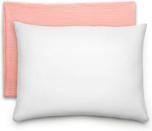 Comfy Cubs Toddler Pillow with Muslin Pillowcase, 13 x 18 in - Lightweight, Breathable Microfiber Fill for Sleeping and Travel - Soft and Cozy Small Pillow for Toddlers - Pacific Blue in Saudi Arabia