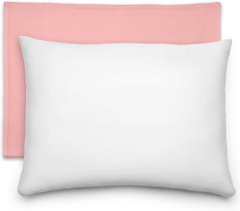 Comfy Cubs Toddler Pillow with Soft Cotton Pillowcase, 13"x18", Blush - Kids Pillow for Sleeping & Travel - Adorable & Comfortable Small Pillow - Kids Travel Pillow with Breathable Microfiber Fill in Saudi Arabia