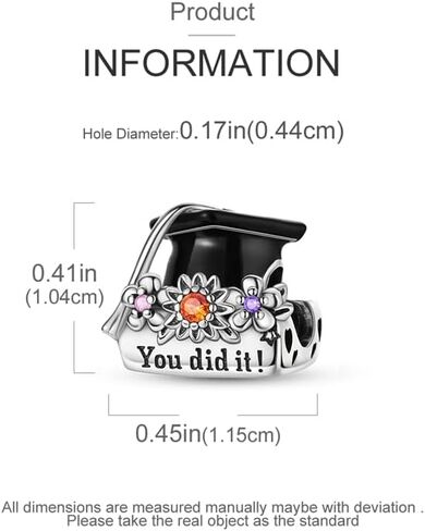 925 Sterling Silver Charms for Bracelets and Necklace Mom Hot Air Balloon Cross Graduation Cap Charms Pendant Bead for Women in Kuwait