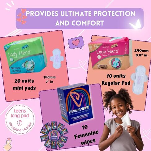 First Period Kit Gift for Girls 9-12 - Period Starter Kit for Tweens 10-12 - Essentials for Teens & Preteens - Period Packs for Young Girls First time (Panda) in Saudi Arabia