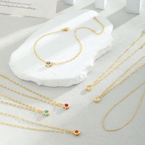 Diamond Anklets Bracelets for Women 14K Gold Plated Emerald Birthstone anklets for Women Mothers Dainty Gold anklets Blue Green Cubic Zirconia anklets Birthday Beath Gifts for Women Jewelry in Kuwait