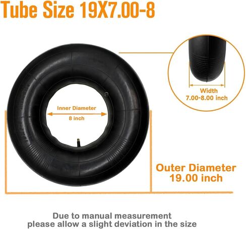 19x7-8 19x7.00-8 20x7-8 Inner Tube with TR13 Straight Valve Stem, for ATV Quad 4 Wheeler Go Kart Baja Warrior Mini Bike Lawn Tractor Snow Blower Golf Cart Garden Trailer Heavy Duty Lawn Mower in Kuwait