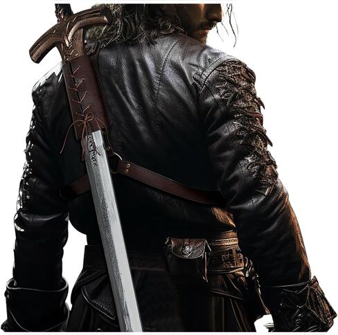 L'VOW Medieval Leather Sword Holster Belt Renaissance Sword Frog Shoulder Belt Knight Cosplay Accessory in Kuwait