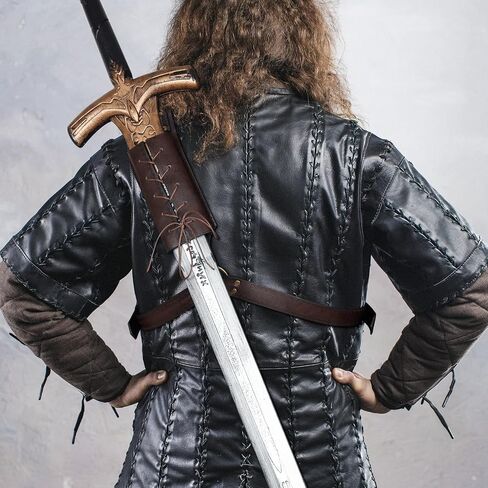 L'VOW Medieval Leather Sword Holster Belt Renaissance Sword Frog Shoulder Belt Knight Cosplay Accessory in Kuwait