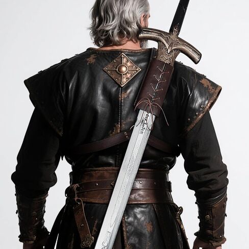 L'VOW Medieval Leather Sword Holster Belt Renaissance Sword Frog Shoulder Belt Knight Cosplay Accessory in Kuwait