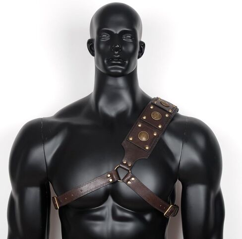 L'VOW Medieval Leather Sword Holster Belt Renaissance Sword Frog Shoulder Belt Knight Cosplay Accessory in Kuwait