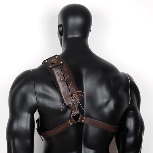 L'VOW Medieval Leather Sword Holster Belt Renaissance Sword Frog Shoulder Belt Knight Cosplay Accessory in Kuwait