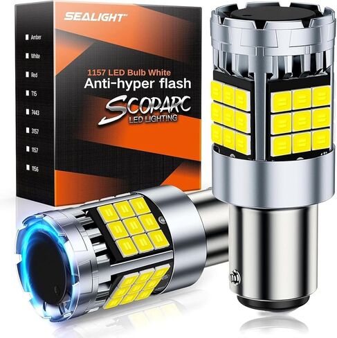 SEALIGHT 1157 LED Bulb White, Anti Hyper Flashing 7528 BAY15D LED Bulbs for Reverse Light, Turn Signal Light, Parking DRL Tail Brake Lights, 6000K White, 2 Pack in Saudi Arabia